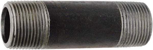 Value Collection - Schedule 80, 1-1/4" Diam x 8" Long Black Pipe Nipple - Threaded - Apex Tool & Supply