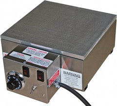 Valad Electric Heating - 18" Long x 18 Wide x 6" High, 110/120 Volt Hot Plate - 100 to 550°F, 1 Burner, Aluminum Plate, 1500 Watt, 13.6 Amps, 304 Stainless Steel Base - Apex Tool & Supply