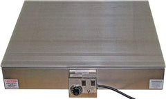 Valad Electric Heating - 36" Long x 36 Wide x 7" High, 220 Volt Hot Plate - 100 to 550°F, 1 Burner, Aluminum Plate, 6000 Watt, 27.3 Amps, 304 Stainless Steel Base - Apex Tool & Supply