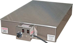 Valad Electric Heating - 24" Long x 24 Wide x 7" High, 110/120 Volt Hot Plate - 100 to 550°F, 1 Burner, Aluminum Plate, 1500 Watt, 13.6 Amps, 304 Stainless Steel Base - Apex Tool & Supply