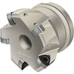 Walter - 52mm Cut Diam, 22mm Arbor Hole, 1mm Max Depth of Cut, Indexable Chamfer & Angle Face Mill - 4 Inserts, P23696 Insert, Right Hand Cut, 4 Flutes, Through Coolant, Series Xtra-tec - Apex Tool & Supply