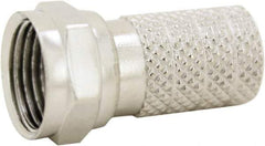 Ideal - Straight, F Type Twist On Coaxial Connector - Compatible with RG6, Brass Contact, Brass Body - Apex Tool & Supply