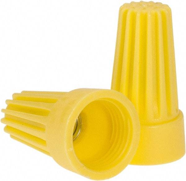 Ideal - 2, 18 to 2, 12 AWG, 600 Volt, Flame Retardant, Standard Twist on Wire Connector - Yellow, 221°F - Apex Tool & Supply