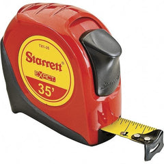 Starrett - 35' x 1" Yellow Blade Tape Measure - 1/16" Graduation, S1 Graduation Style, Red Case - Apex Tool & Supply