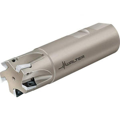 Walter - 32mm Cut Diam, 10mm Max Depth of Cut, 32mm Shank Diam, 200mm OAL, Indexable Square Shoulder End Mill - Multiple Insert Styles, Cylindrical Shank, 90° Lead Angle, Through Coolant, Series Xtra-tec - Apex Tool & Supply