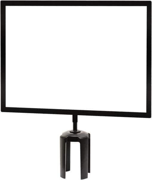 Tensator - 14" High x 11" Long x 7/8" Wide Barrier Sign Frame - Steel, Black Powdercoat Finish, Bright Gold, Use with Tensabarrier - Apex Tool & Supply