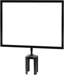 Tensator - 14" High x 11" Long x 7/8" Wide Barrier Sign Frame - Steel, Black Powdercoat Finish, Bright Gold, Use with Tensabarrier - Apex Tool & Supply