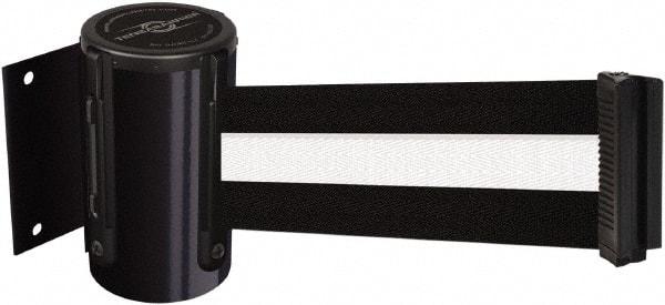 Tensator - 4" High x 2" Long x 3" Wide Barricade Tape Dispenser - Steel, Black Powdercoat Finish, Black, Use with Tensabarrier - Apex Tool & Supply