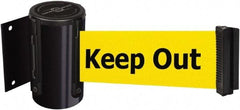 Tensator - 4" High x 2" Long x 3" Wide Barricade Tape Dispenser - Steel, Black Powdercoat Finish, Black, Use with Tensabarrier - Apex Tool & Supply