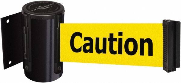 Tensator - 4" High x 2" Long x 3" Wide Barricade Tape Dispenser - Steel, Black Powdercoat Finish, Black, Use with Tensabarrier - Apex Tool & Supply