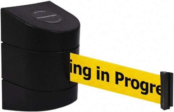 Tensator - 5" High x 3" Long x 3" Wide Barricade Tape Dispenser - Steel, Black Powdercoat Finish, Black, Use with Tensabarrier - Apex Tool & Supply