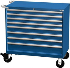 LISTA - 8 Drawer 440 Lb Capacity Steel Tool Roller Cabinet - 40-1/4" Wide x 41-1/2" High x 22-1/2" Deep, Roller Bearing Drawer Slides, Blue - Apex Tool & Supply