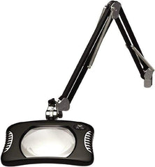 O.C. White - 43 Inch, Gooseneck, Clamp on, LED, Black, Magnifying Task Light - 8 Watt, 2x Magnification, 7 Inch Wide, 5-1/4 Inch Long - Apex Tool & Supply