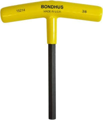 Bondhus - 3/8" Hex, T-Handle Cushion Grip, Hex Key - 6" OAL, Protanium High Torque Steel, Inch System of Measurement - Apex Tool & Supply