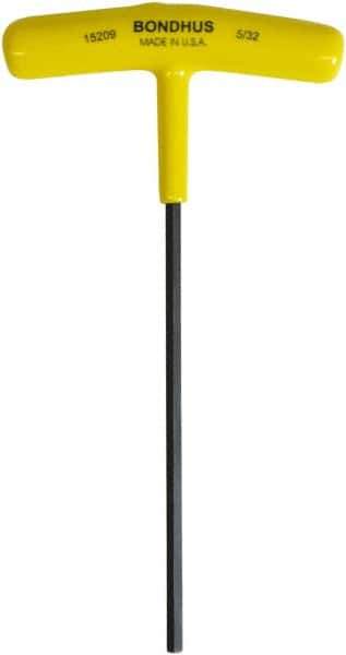 Bondhus - 5/32" Hex, T-Handle Cushion Grip, Hex Key - 6" OAL, Protanium High Torque Steel, Inch System of Measurement - Apex Tool & Supply