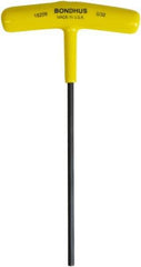 Bondhus - 5/32" Hex, T-Handle Cushion Grip, Hex Key - 6" OAL, Protanium High Torque Steel, Inch System of Measurement - Apex Tool & Supply