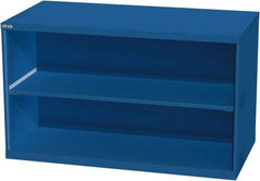 LISTA - 2 Shelf, 33-1/2" High x 56" Wide Bookcase - 28-1/2" Deep, Steel, Blue - Apex Tool & Supply