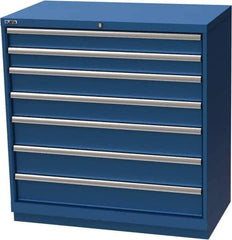 LISTA - 7 Drawer, Modular Storage Cabinet - Steel, 40-1/4" Wide x 22-1/2" Deep x 41-3/4" High, Blue - Apex Tool & Supply