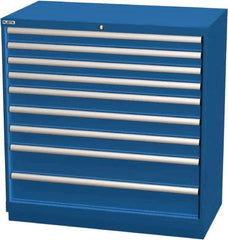 LISTA - 9 Drawer, Modular Storage Cabinet - Steel, 40-1/4" Wide x 22-1/2" Deep x 41-3/4" High, Blue - Apex Tool & Supply