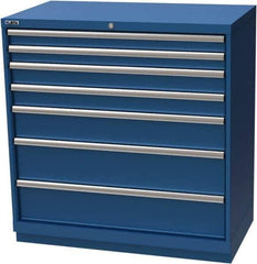 LISTA - 7 Drawer, Modular Storage Cabinet - Steel, 40-1/4" Wide x 22-1/2" Deep x 41-3/4" High, Blue - Apex Tool & Supply