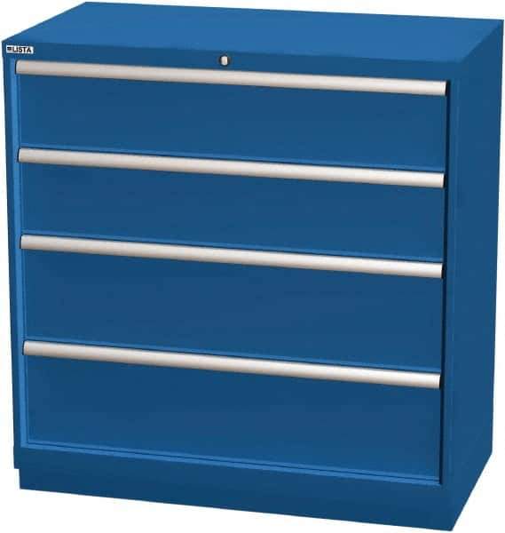 LISTA - 4 Drawer, Modular Storage Cabinet - Steel, 40-1/4" Wide x 22-1/2" Deep x 41-3/4" High, Blue - Apex Tool & Supply