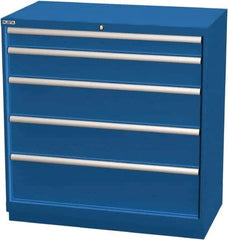 LISTA - 5 Drawer, Modular Storage Cabinet - Steel, 40-1/4" Wide x 22-1/2" Deep x 41-3/4" High, Blue - Apex Tool & Supply