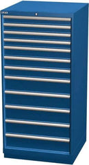 LISTA - 12 Drawer, Modular Storage Cabinet - Steel, 28-1/4" Wide x 28-1/2" Deep x 59-1/2" High, Blue - Apex Tool & Supply