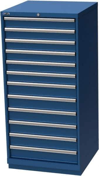 LISTA - 12 Drawer, Modular Storage Cabinet - Steel, 28-1/4" Wide x 28-1/2" Deep x 59-1/2" High, Blue - Apex Tool & Supply