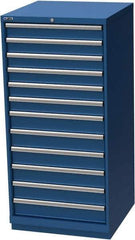 LISTA - 12 Drawer, Modular Storage Cabinet - Steel, 28-1/4" Wide x 28-1/2" Deep x 59-1/2" High, Blue - Apex Tool & Supply