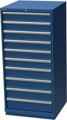 LISTA - 10 Drawer, Modular Storage Cabinet - Steel, 28-1/4" Wide x 28-1/2" Deep x 59-1/2" High, Blue - Apex Tool & Supply