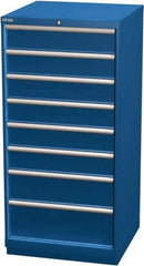 LISTA - 8 Drawer, Modular Storage Cabinet - Steel, 28-1/4" Wide x 28-1/2" Deep x 59-1/2" High, Blue - Apex Tool & Supply