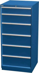 LISTA - 6 Drawer, Modular Storage Cabinet - Steel, 28-1/4" Wide x 28-1/2" Deep x 59-1/2" High, Blue - Apex Tool & Supply
