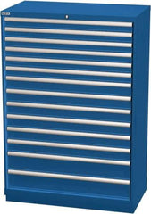 LISTA - 14 Drawer, Modular Storage Cabinet - Steel, 40-1/4" Wide x 22-1/2" Deep x 59-1/2" High, Blue - Apex Tool & Supply