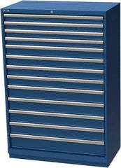 LISTA - 13 Drawer, Modular Storage Cabinet - Steel, 40-1/4" Wide x 22-1/2" Deep x 59-1/2" High, Blue - Apex Tool & Supply
