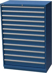 LISTA - 12 Drawer, Modular Storage Cabinet - Steel, 40-1/4" Wide x 22-1/2" Deep x 59-1/2" High, Blue - Apex Tool & Supply