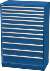 LISTA - 12 Drawer, Modular Storage Cabinet - Steel, 40-1/4" Wide x 22-1/2" Deep x 59-1/2" High, Blue - Apex Tool & Supply