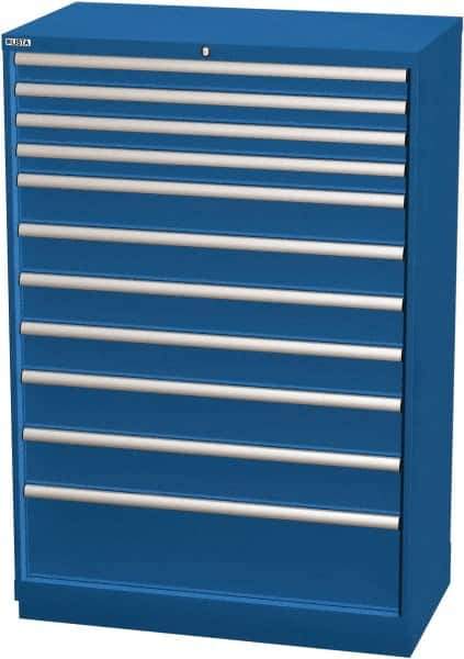 LISTA - 11 Drawer, Modular Storage Cabinet - Steel, 40-1/4" Wide x 22-1/2" Deep x 59-1/2" High, Blue - Apex Tool & Supply
