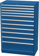 LISTA - 11 Drawer, Modular Storage Cabinet - Steel, 40-1/4" Wide x 22-1/2" Deep x 59-1/2" High, Blue - Apex Tool & Supply