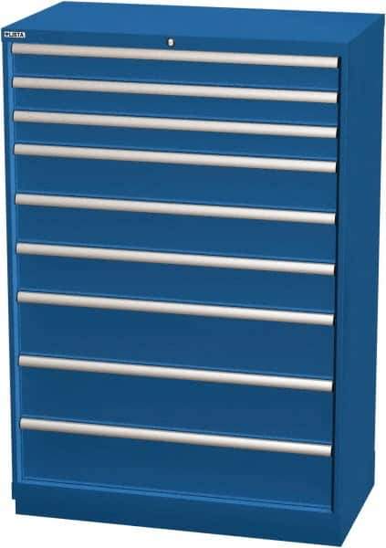 LISTA - 9 Drawer, Modular Storage Cabinet - Steel, 40-1/4" Wide x 22-1/2" Deep x 59-1/2" High, Blue - Apex Tool & Supply