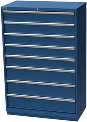 LISTA - 8 Drawer, Modular Storage Cabinet - Steel, 40-1/4" Wide x 22-1/2" Deep x 59-1/2" High, Blue - Apex Tool & Supply