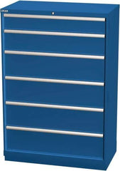 LISTA - 6 Drawer, Modular Storage Cabinet - Steel, 40-1/4" Wide x 22-1/2" Deep x 59-1/2" High, Blue - Apex Tool & Supply