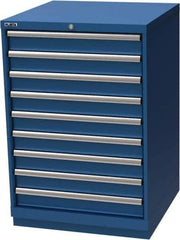 LISTA - 9 Drawer, Modular Storage Cabinet - Steel, 28-1/4" Wide x 28-1/2" Deep x 41-3/4" High, Blue - Apex Tool & Supply