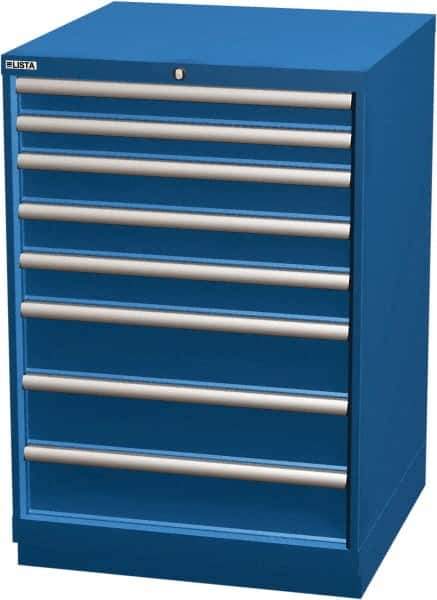 LISTA - 8 Drawer, Modular Storage Cabinet - Steel, 28-1/4" Wide x 28-1/2" Deep x 41-3/4" High, Blue - Apex Tool & Supply