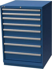 LISTA - 8 Drawer, Modular Storage Cabinet - Steel, 28-1/4" Wide x 28-1/2" Deep x 41-3/4" High, Blue - Apex Tool & Supply