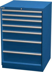 LISTA - 7 Drawer, Modular Storage Cabinet - Steel, 28-1/4" Wide x 28-1/2" Deep x 41-3/4" High, Blue - Apex Tool & Supply