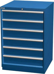 LISTA - 6 Drawer, Modular Storage Cabinet - Steel, 28-1/4" Wide x 28-1/2" Deep x 41-3/4" High, Blue - Apex Tool & Supply