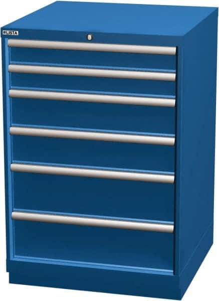 LISTA - 6 Drawer, Modular Storage Cabinet - Steel, 28-1/4" Wide x 28-1/2" Deep x 41-3/4" High, Blue - Apex Tool & Supply