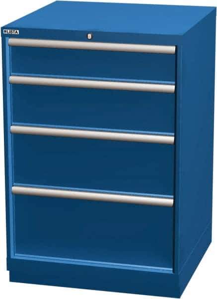 LISTA - 4 Drawer, Modular Storage Cabinet - Steel, 28-1/4" Wide x 28-1/2" Deep x 41-3/4" High, Blue - Apex Tool & Supply