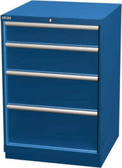 LISTA - 4 Drawer, Modular Storage Cabinet - Steel, 28-1/4" Wide x 28-1/2" Deep x 41-3/4" High, Blue - Apex Tool & Supply