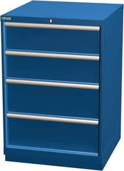 LISTA - 4 Drawer, Modular Storage Cabinet - Steel, 28-1/4" Wide x 28-1/2" Deep x 41-3/4" High, Blue - Apex Tool & Supply